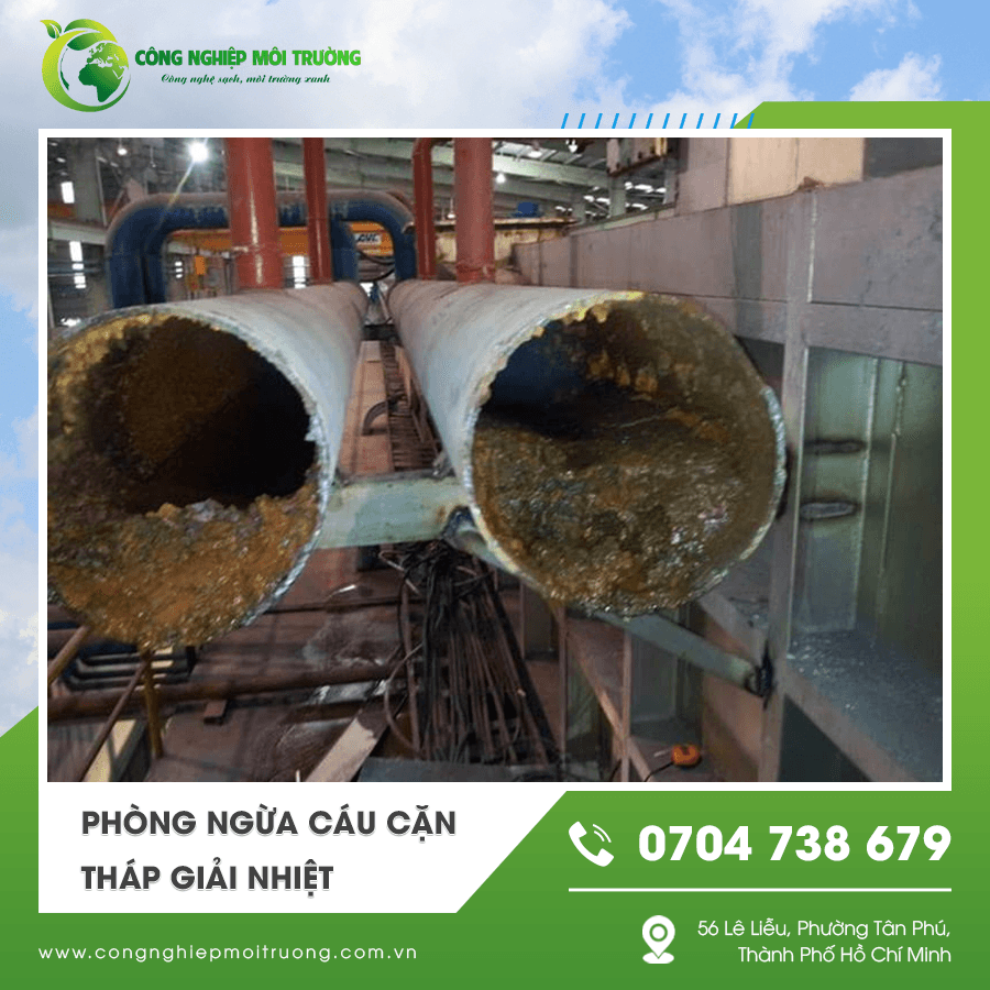 Hình ảnh cáu cặn tháp giải nhiệt