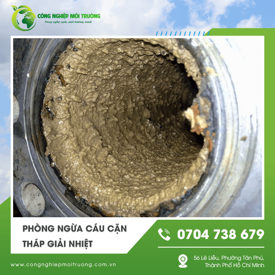 Hình ảnh cáu cặn trong tháp giải nhiệt 