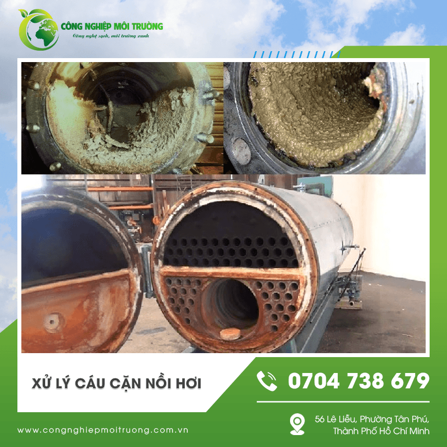 Hình ảnh cáu cặn trong nồi hơi 